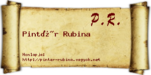 Pintér Rubina névjegykártya